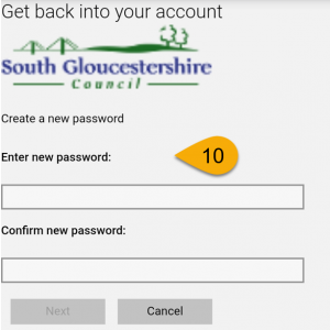 Enter new password (screenshot)