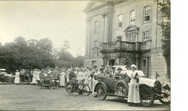 Staff and visitors outside Cleve Hospital