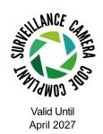 Surveillance camera code compliant logo