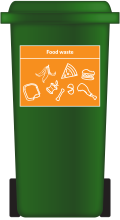 Large communal bin for food waste