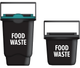 Large and small food waste bins