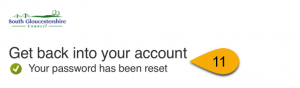 Get back into your account - Your password has been reset (screenshot)