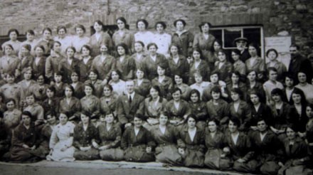 A large group of female workers