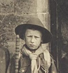 Boy scout wearing a hat
