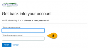 Get back into your account - Enter new password screen (screenshot)