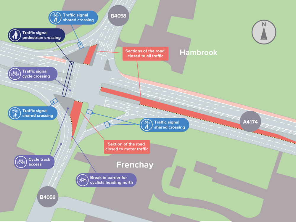 Hambrook lights changes to traffic movements BETA South