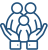 icon showing group of people with hands holding them